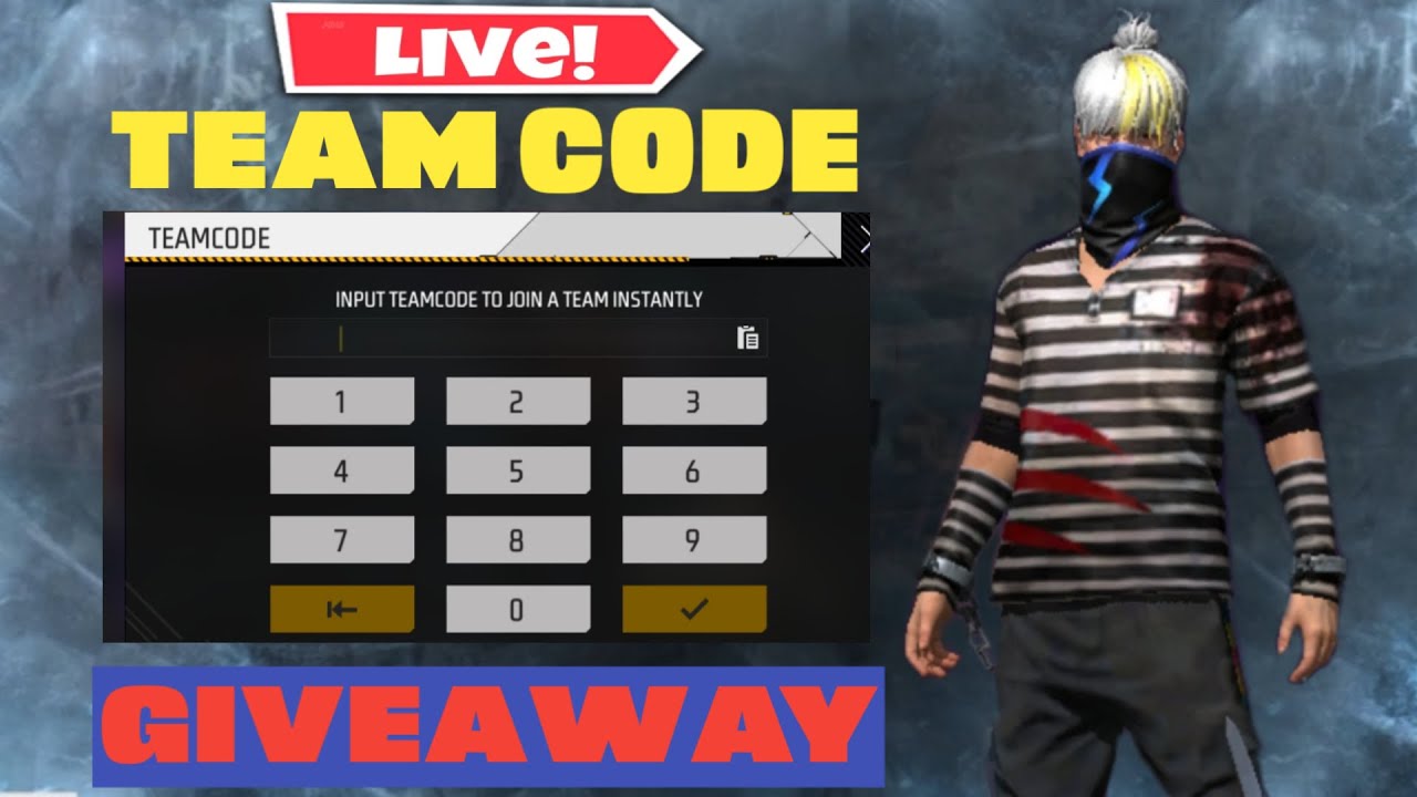 FREE FIRE LIVE | TEAM CODE GIVEAWAY | FF LIVE GUILD TEST | CUSTOM ...