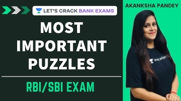 Most Important PUZZLES For RBI/SBI Exam 2020 | Akansha Pandey