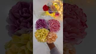 Elegant Soft Orange Peony Bloom Made with Tissue Paper 🌸