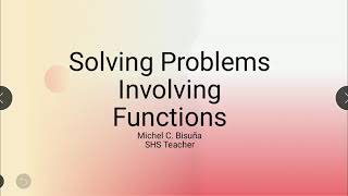 Solving Problems Involving Functions