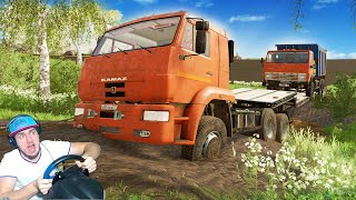 КАМАЗ ЗАСТРЯЛ В ГРЯЗИ SNOWRUNNER в ФЕРМЕ - FARMING SIMULATOR 22