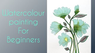 Watercolour flowers painting | beginner friendly painting tutorial | how to paint watercolour flower