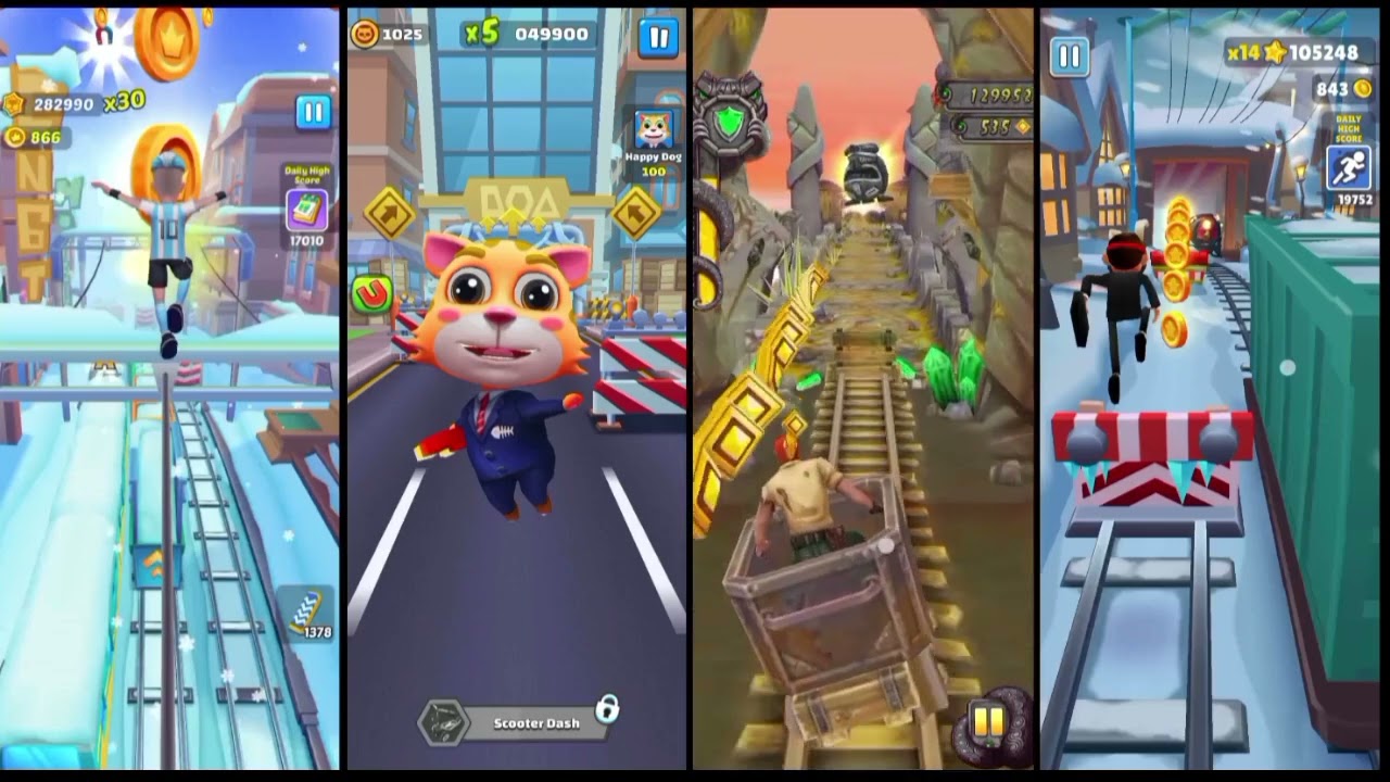 Subway princess runner 🆚 cat runner 🆚 Temple run 🆚 Subway surfers gameplay 