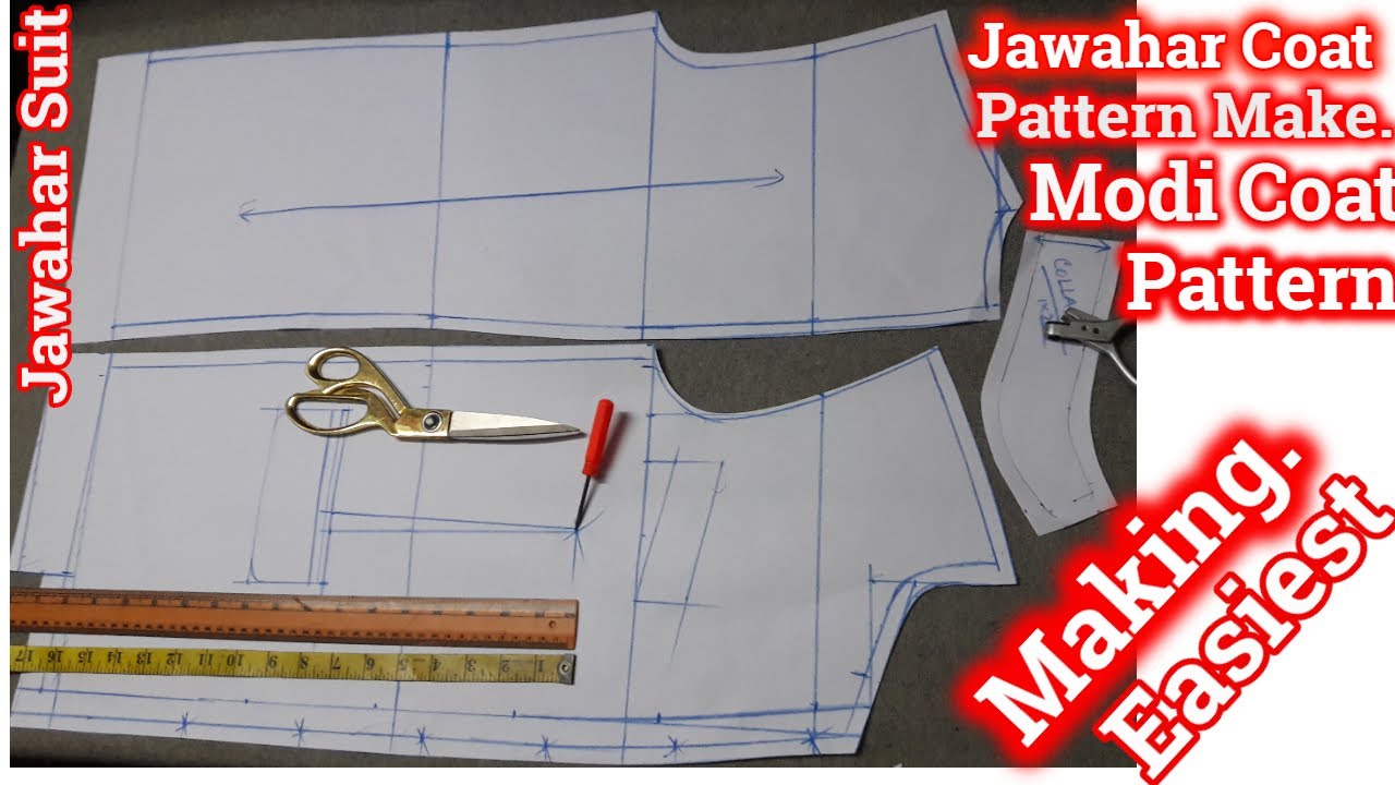 modi jacket cutting | Jawahar Coat Pattern | nehru Jacket cutting ...