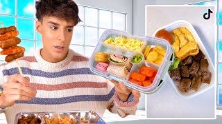 I ate TikTok users’ SCHOOL LUNCHES from Different Countries