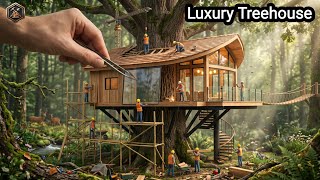 Miniature DIY Luxury Treehouse Villa Construction | Timelapes Construction | Tiny Miniature Studio