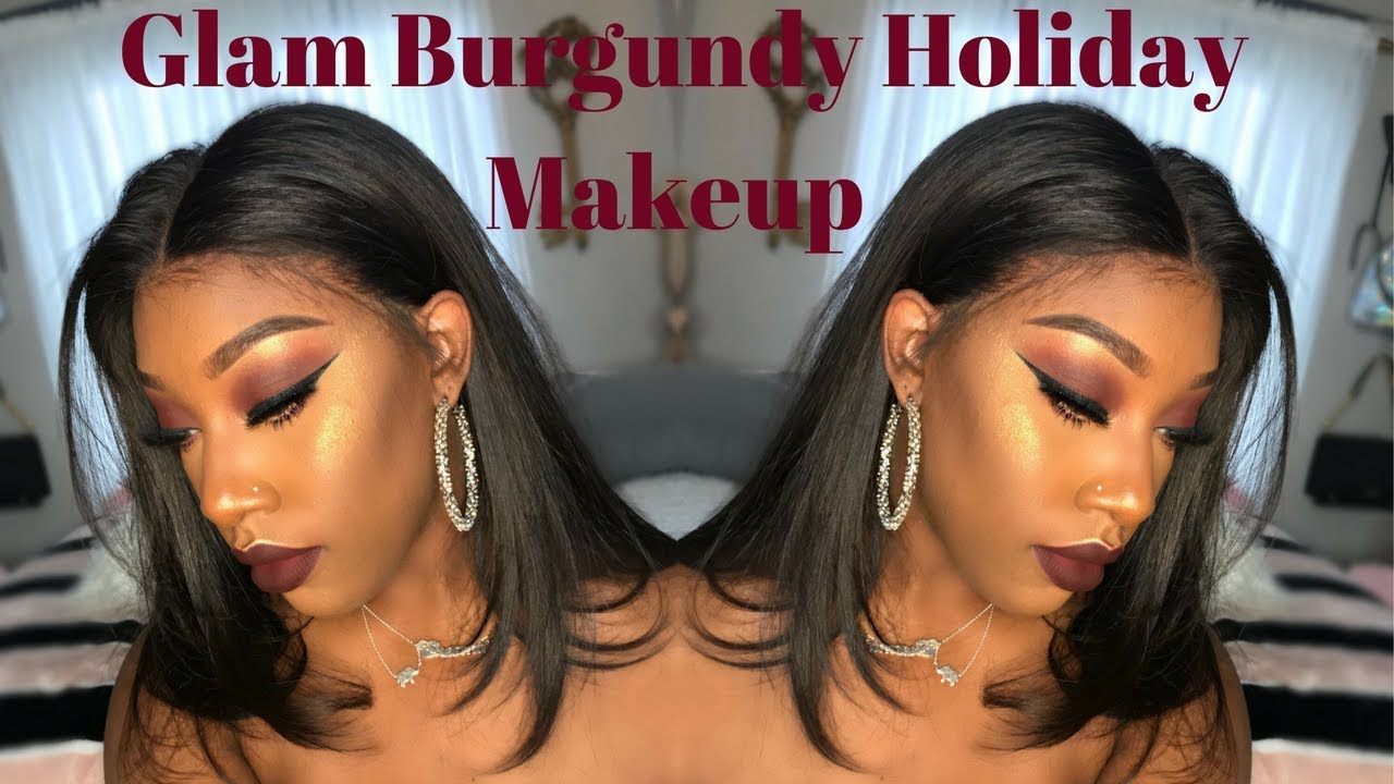 Glam Burgundy Holiday Makeup Tutorial| SheemaJtv