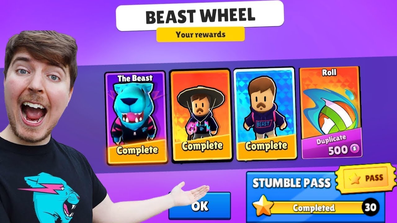 How to get Mr beast skins for free 🤑 Stumble Guys x MrBeast New update ...