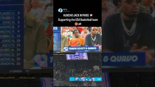 Travis &amp; Quavo supporting the US Mens Basketball team in the Semi-Finals 🏀 #TravisScott #Quavo