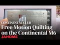 Free Motion Quilting On The Continental M6 