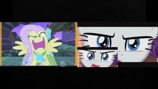 Fluttershy & Rarity Has A Sparta Remix Duoparison