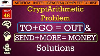 L46: CryptArithmetic Problem in Artificial Intelligence | TO+GO = OUT & SEND+MORE= MONEY Solutions screenshot 2
