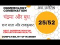 Combination numbers 25  52   25  52    numerology combination  mobile number