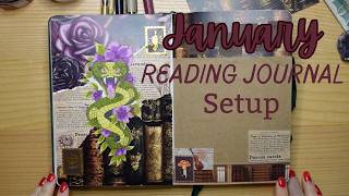 January Reading Journal Setup | Dark Academia x Snake Theme