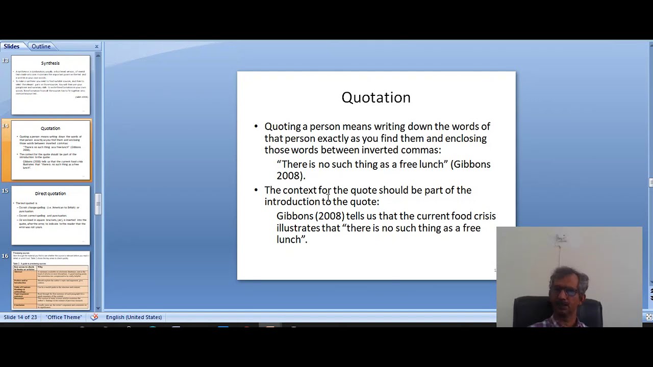 BRM Lecture 7: How to Cite Quotation In Thesis - YouTube