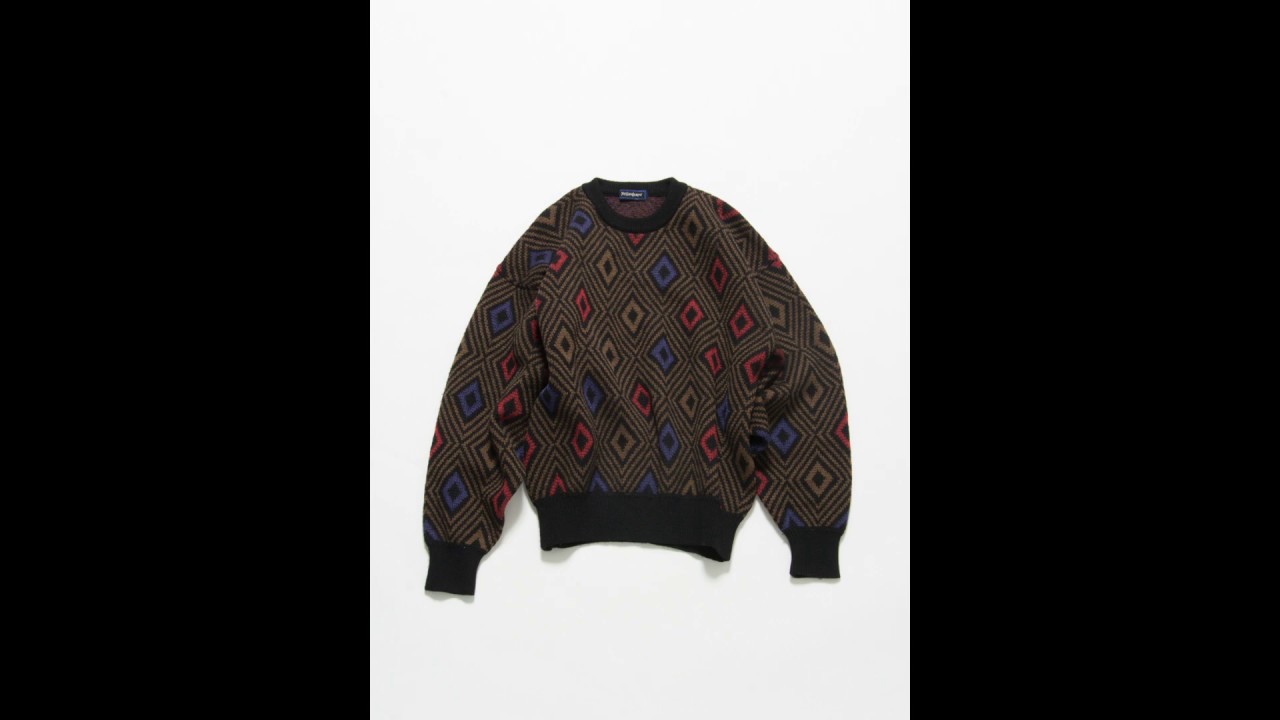 Ysl Geometry Pattern 【Yves Saint Laurent】Geometric pattern pullover knit(イヴ・サンローラン ジオメトリック柄 ...