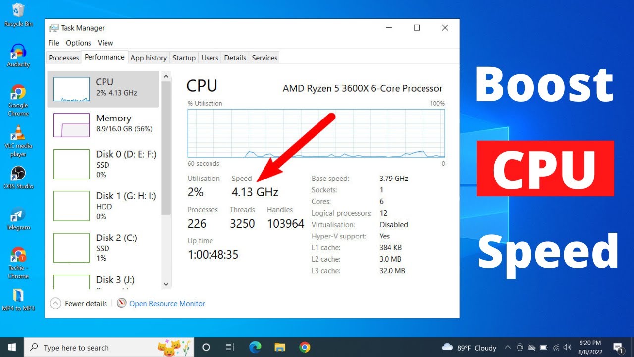 Ziekte Split breken How to Boost CPU or Processor Speed in Windows 10 Easily - YouTube
