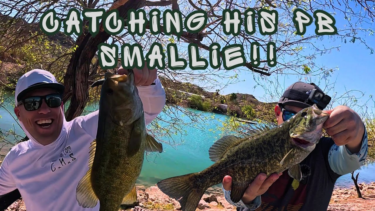 Kathrines landing bass fishing! He got his Pb small mouth bass!!