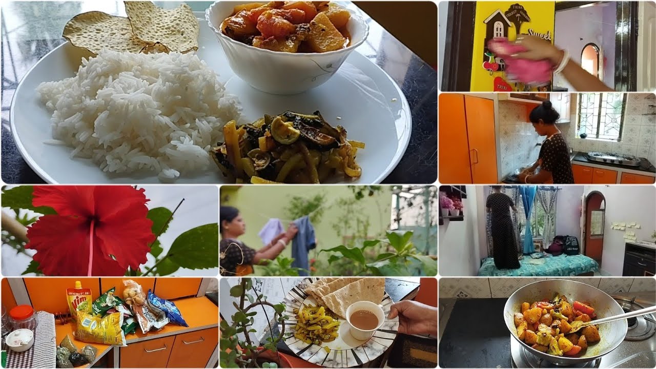 Morning rutine সকাল 6:00-12:00 টা পর্যন্ত breakfast+lunch+ ঘর গোছানো পুজো করা সবটা গুছিয়ে করে নিলাম