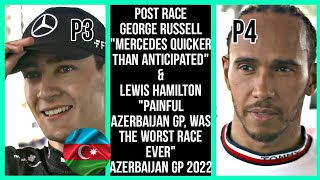 DUOS MERCEDES BOYS GEORGE RUSSELL & LEWIS HAMILTON POST RACE INTERVIEW AZERBAIJAN GP 2022