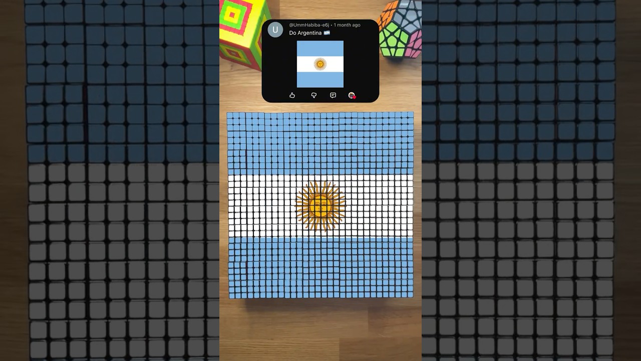 Making the Flag of ARGENTINA on Rubik's Cubes! 🇦🇷