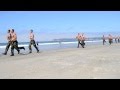 Navy Sailors Running on Coronado Beach