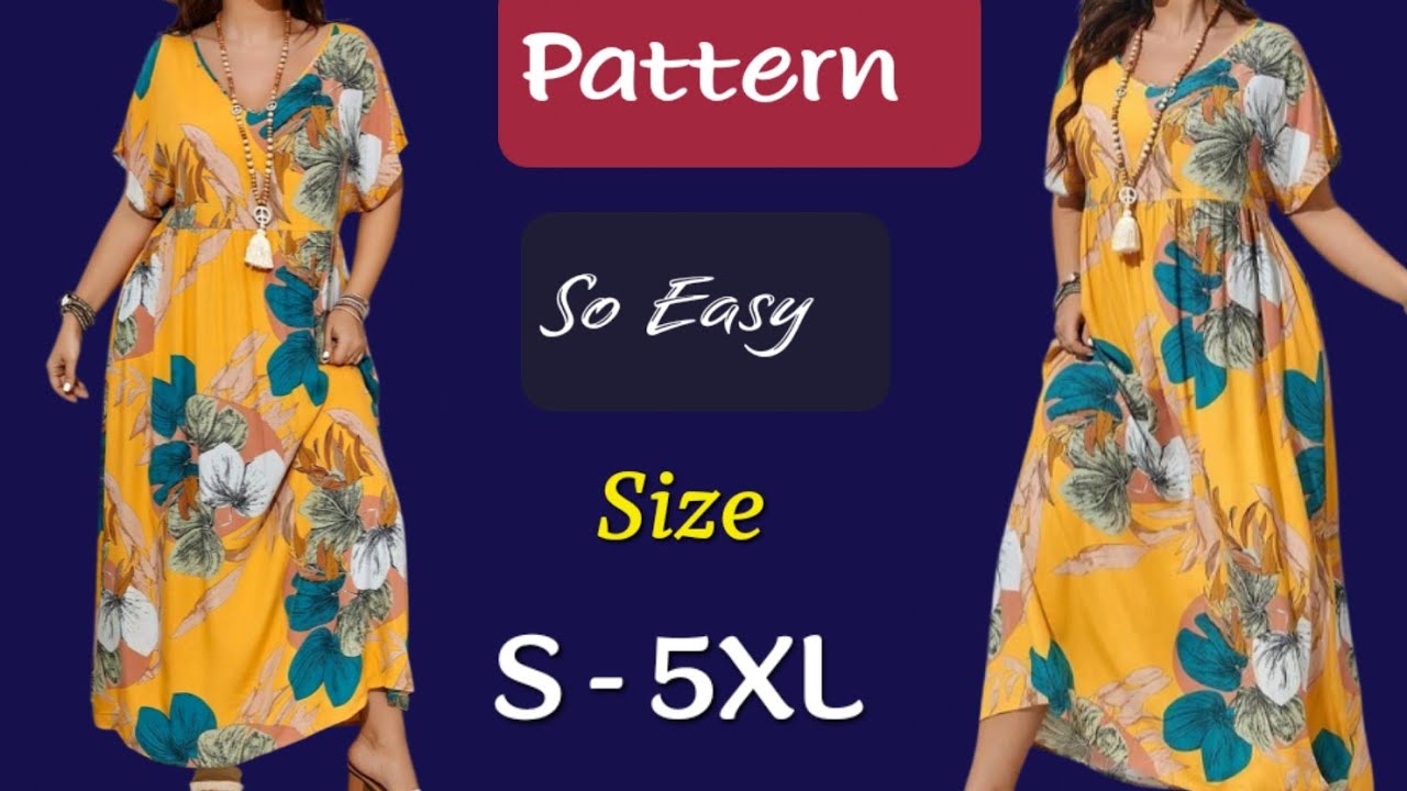 ♥️So Easy and Comfortable Summer Dress Cut and Sew ✂️New Idea Summer Dress Pattern Size S and 5XL