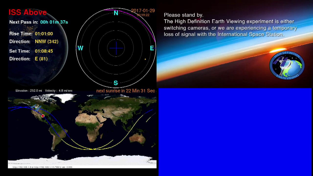 ISS Above Featuring live video from NASA's HDEV cameras on board the ...