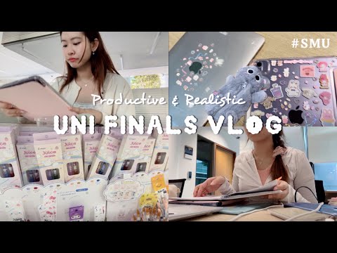 Productive & Realistic Study Vlog | Uni Finals Week at SMU | Uni Diaries 🖇️