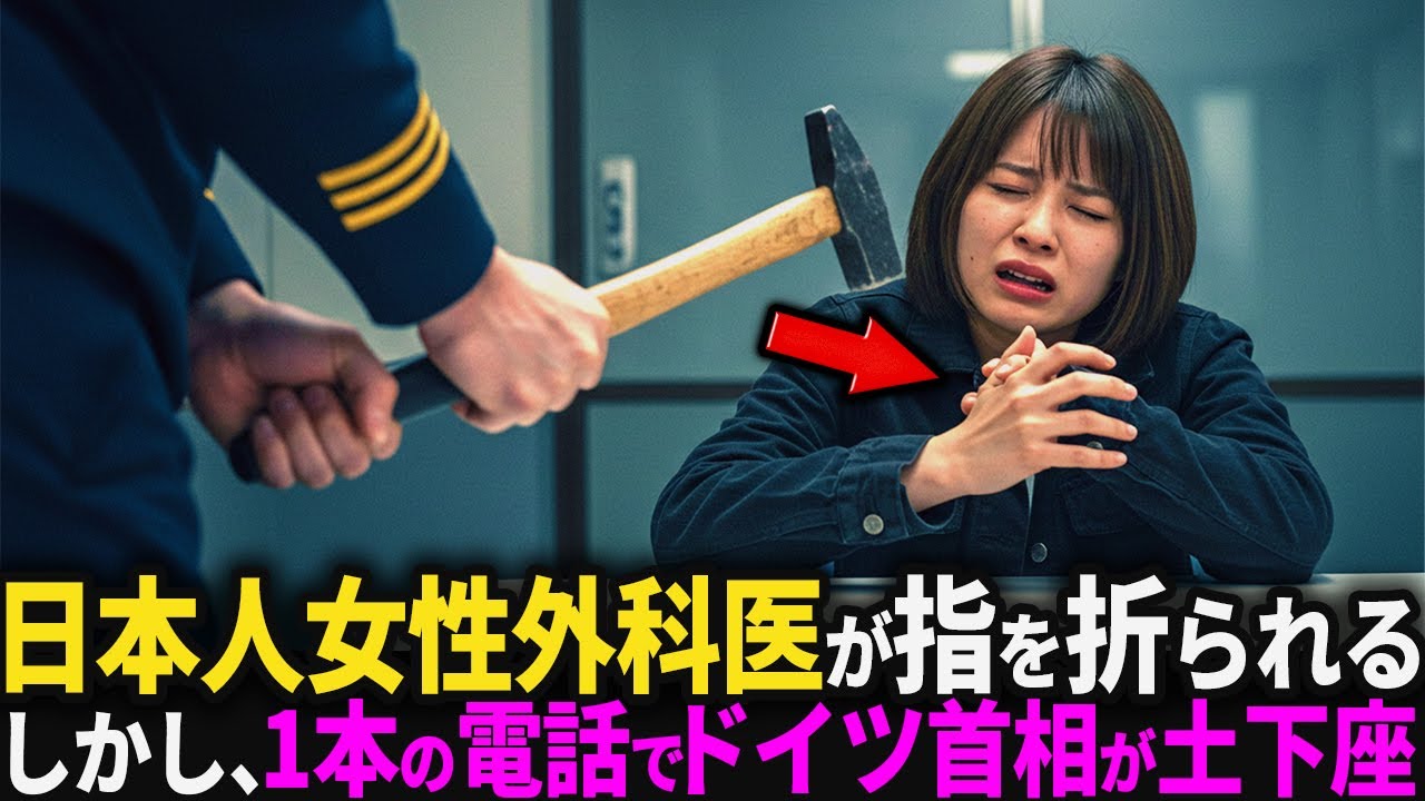 ドイツの空港の警備員が日本人女性外科医の指に何かを隠していると疑い、「確認」するために指を折った。翌日、ドイツ首相が全世界へ向けて土下座した。