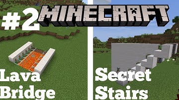 Minecraft : 2 redstone builds #2 | How to make working lava bridge and secret stairs ???