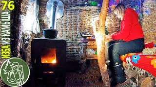 🔥 Two ovens in a hut ❄ Snow shower 🥧 Meat pies 🪓 Bushcraft in a reed hut 76