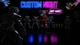 Five Night's at Freddy's Sister Location Custom Night Part 2 Hard Mode 1-9