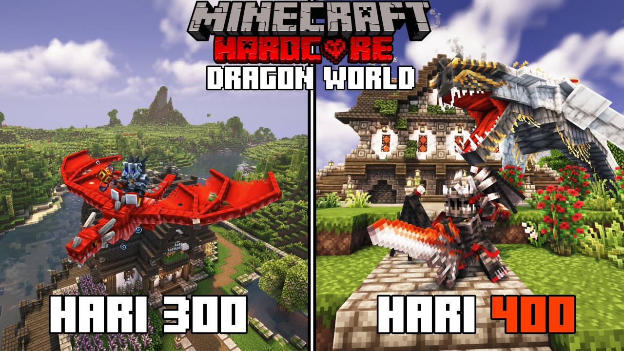 400 HARI MINECRAFT HARDCORE PENJINAK NAGA