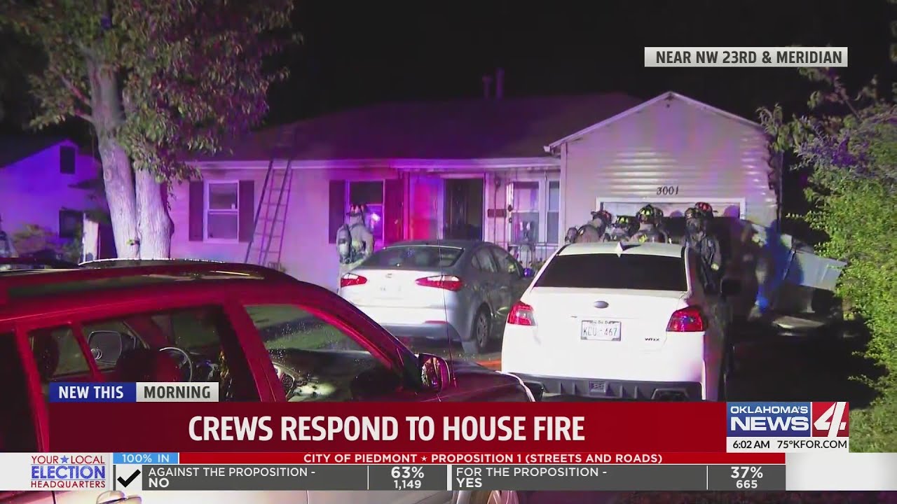 Firefighters knock down house fire in NW Oklahoma City - YouTube