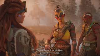 Horizon Forbidden West - Aloy talking to Natikka at Bleeding Mark