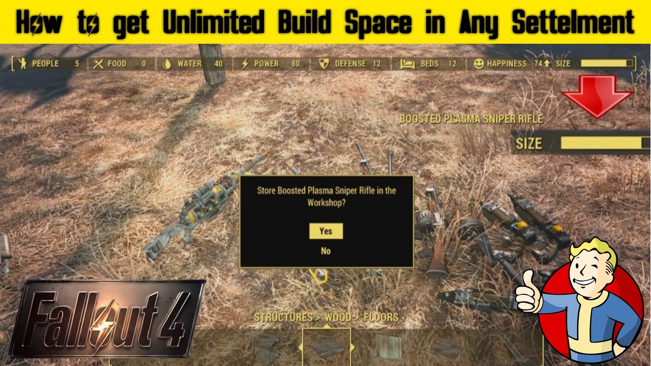 Fallout 4 How to get Unlimited Build Space in any Settlement - YouTube