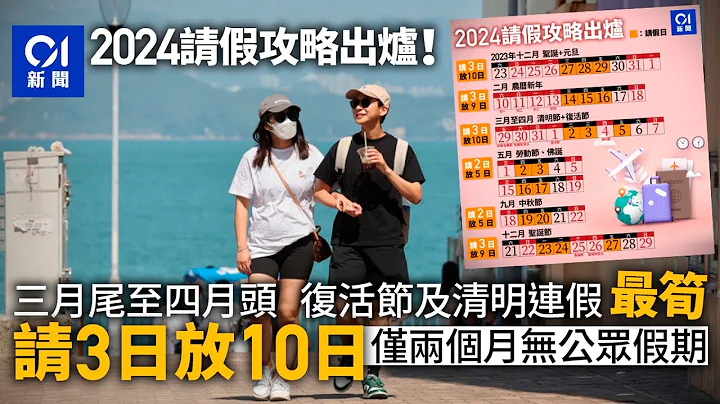 2024公眾假期｜打工仔喜訊　復活節及清明連假最筍「請3放10」｜01新聞｜公眾假期｜復活｜清明｜通關｜公眾假期 - 天天要聞
