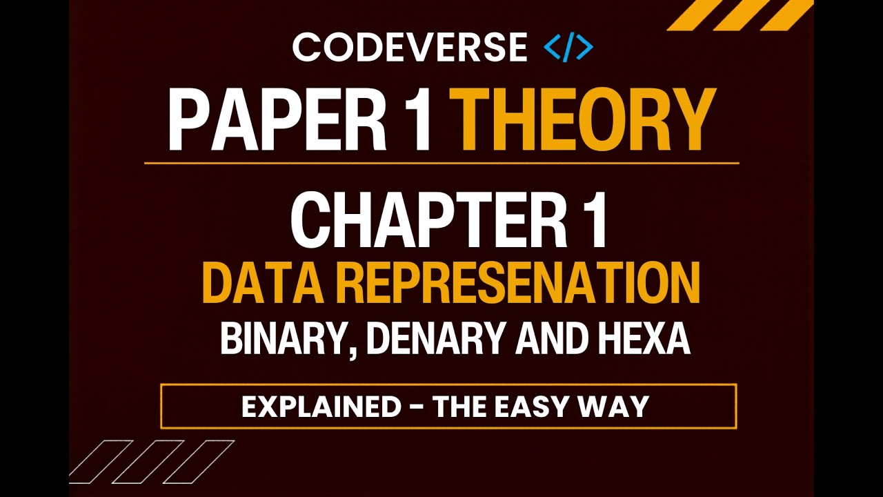 Chapter 1 Data representation | Number Conversion Binary, Denary ...