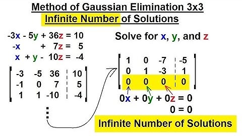 PreCalculus - Matrices & Matrix Applications (9 of 33) Gaussian Elimination: 3x3, Infinite Solutions