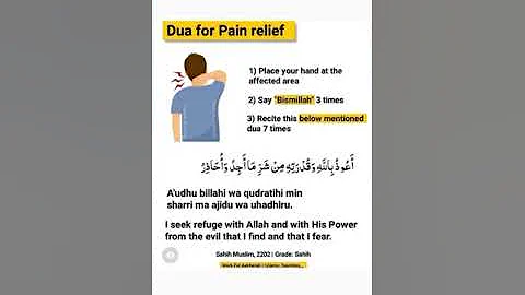 Bismillaah x3, A'udhu billaahi wa qudratihi min sharri maa ajidu wa uhadhiru x7~(Dua for pain)