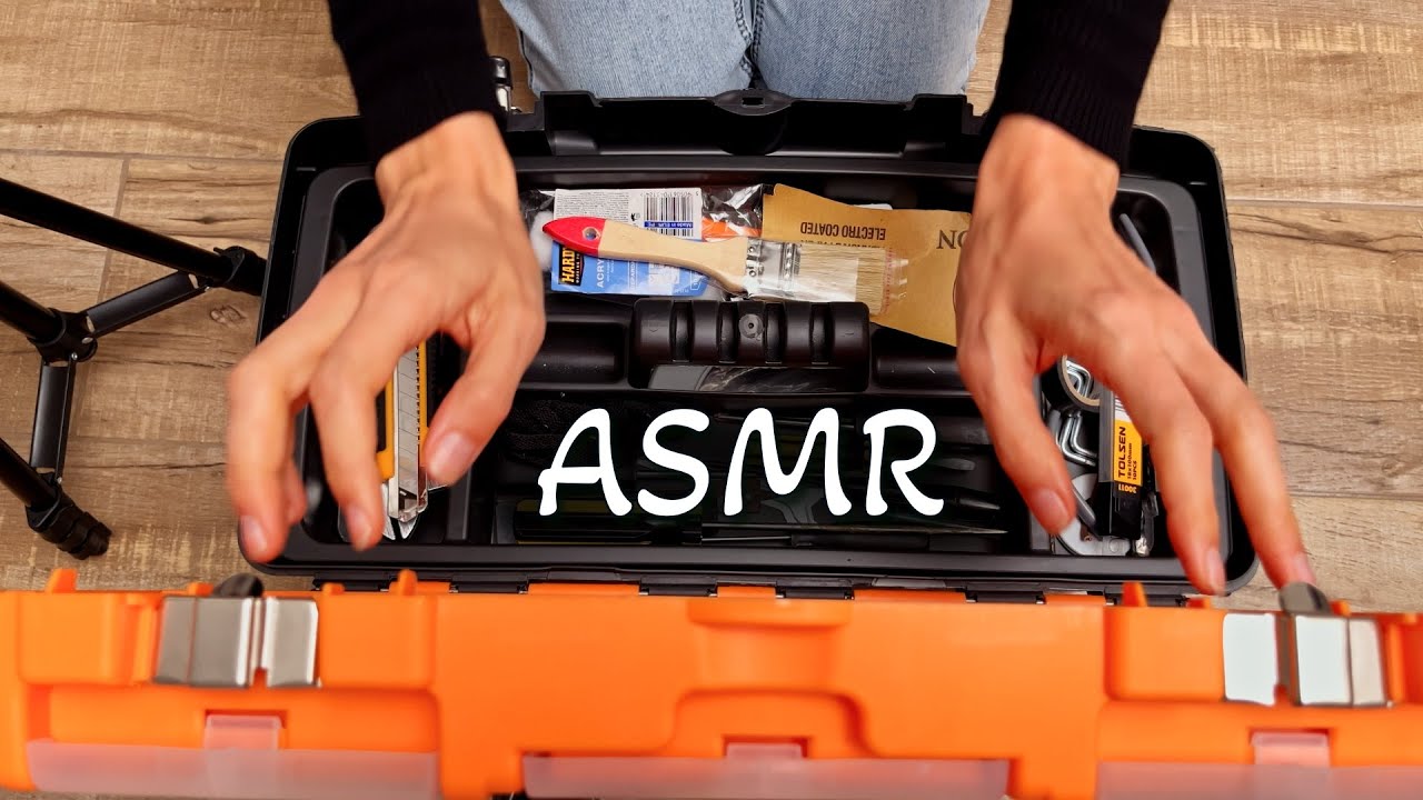 ASMR Toolbox Tapping Scratching and Sorting | Satisfying Tool Sounds ...