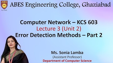 Lecture 3 (Unit 2) || Error Detection Methods - Part 2 || Computer Network