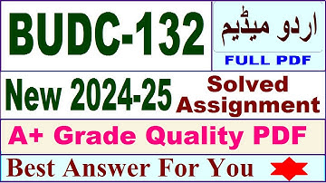 BUDC 132 solved assignment 2024-25 in Urdu || budc 132 solved assignment 2025 || budc132 2024-25