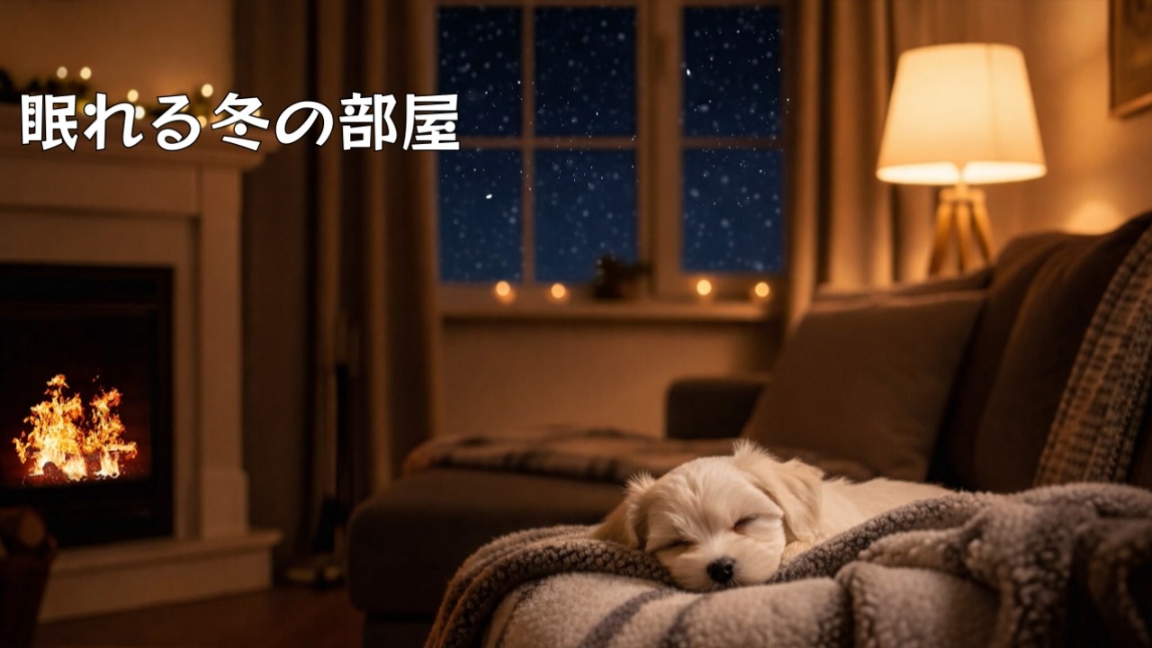 眠れる冬の部屋｜暖炉の音と静かな作業用BGM