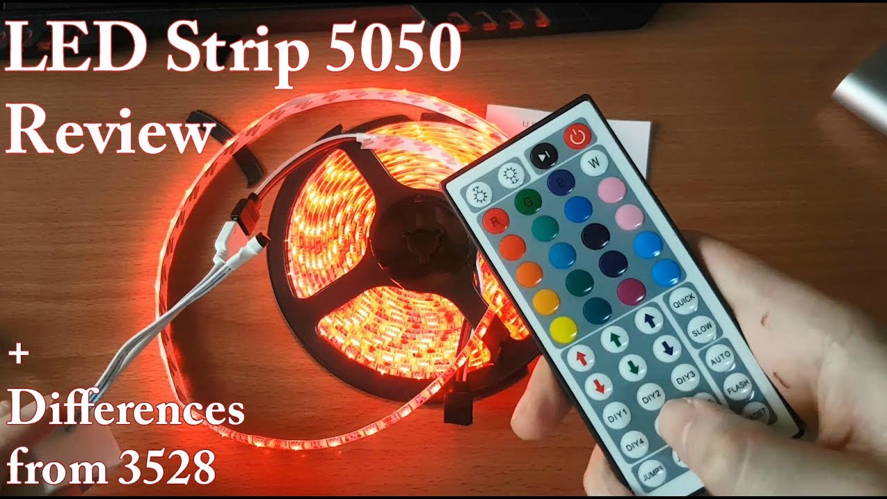 5050 RGB LED Strip + 44 Key Remote Controller - Unboxing & Review [Eng Subs]