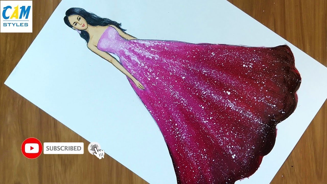 Trendy fashion illustration painting - YouTube