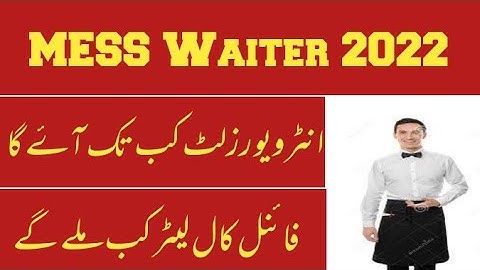Mod Mess Waiter || Mess Waiter Final Call Latter