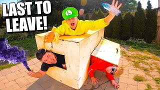 Trapped Inside Worlds Smallest Box Fort! Last to LEAVE WINS!