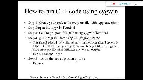 How to run C++ code using cygwin_1.5